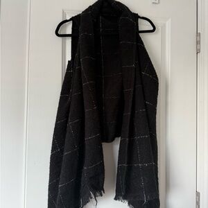 Black Windowpane Knit Vest